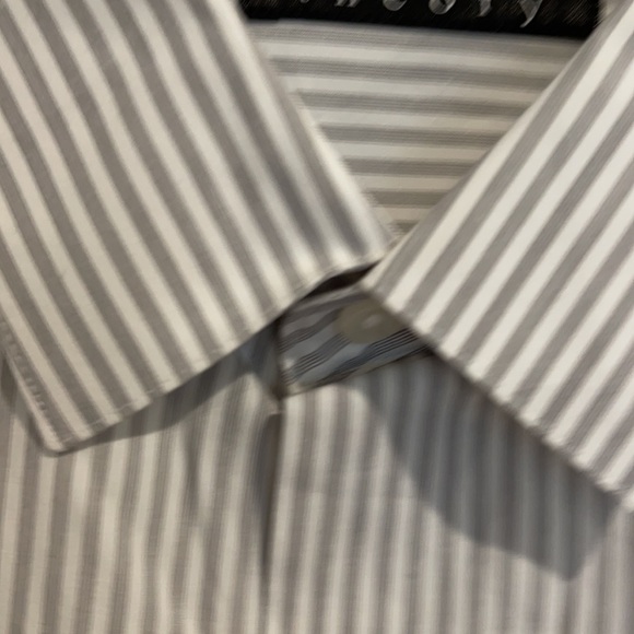 Man gray and white stripes dress shirt - Picture 2 of 4